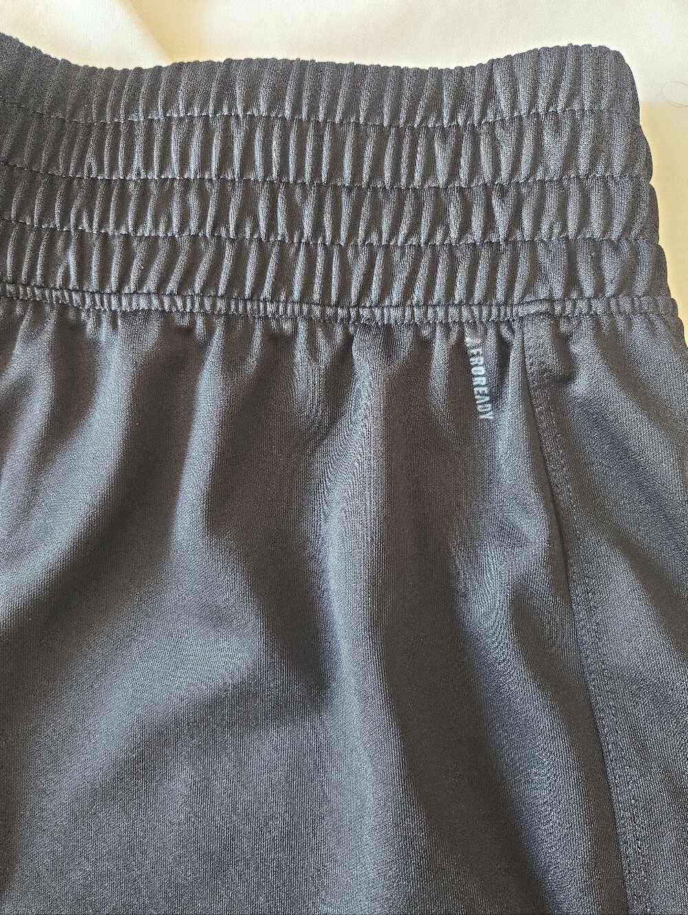 Adidas Pacer Essentials Knit High-Rise Shorts Black Large 5" - Picture 12 of 16